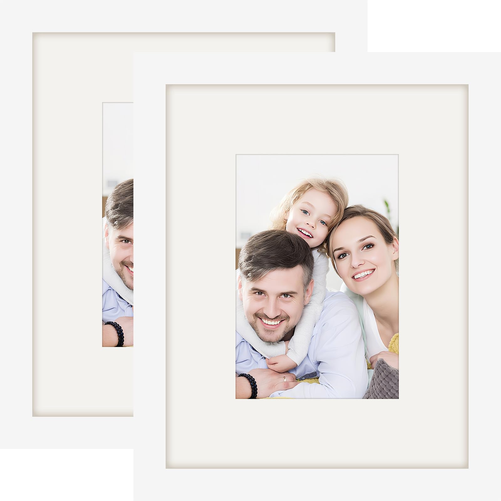 Photo 1 of Picture Frames 8x10 2 Pack Made of Solid Wood White for Wall Mounting and Tabletop Display