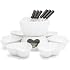 Swissmar Sweetheart 4-Piece Chocolate Fondue Mug Set - Red Ceramic, Includes Tealight & 2 Forks