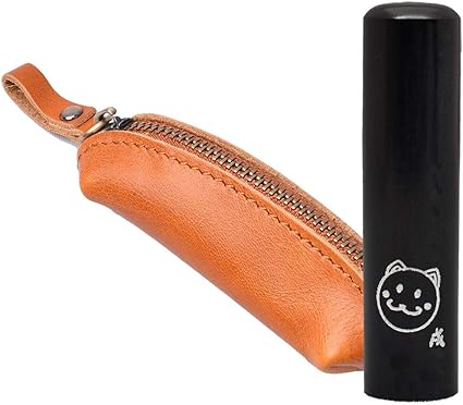 Amazon 印鑑 銀行印 子供 はんこ 黒水牛 本革ケース付き キャラクター 13 5mm 十二支シリーズ 印鑑ケースセット 個人印 実印 Camel Kmkhanko 個人用印鑑 文房具 オフィス用品