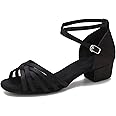 Yokala Ballroom Latin Salsa Dance Shoes Women Low Heel Practice Dancing Sandals for Social Dance Beginner S04