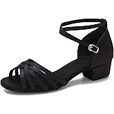 Yokala Ballroom Latin Salsa Dance Shoes Women Low Heel Practice Dancing Sandals for Social Dance Beginner S04