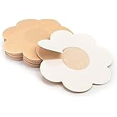 QueenVibes Disposable Nipple Covers, 40 Pcs No Show Pasties for Women Beige | Self-adhesive, breathable comfort, backless dresses, strapless tops, Deep V, wedding, travel, lightweight, natural coverage