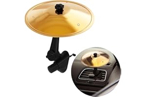TOPCAPAK Mini Drum Crash Cymba Car Cymbal, Car Cymbal Air Vent for Car Dashboard - Drummers & Music Aficionados, Universal Vehicle Fit – Beat Boredom, Turn Traffic into a Jam Session (Gold)