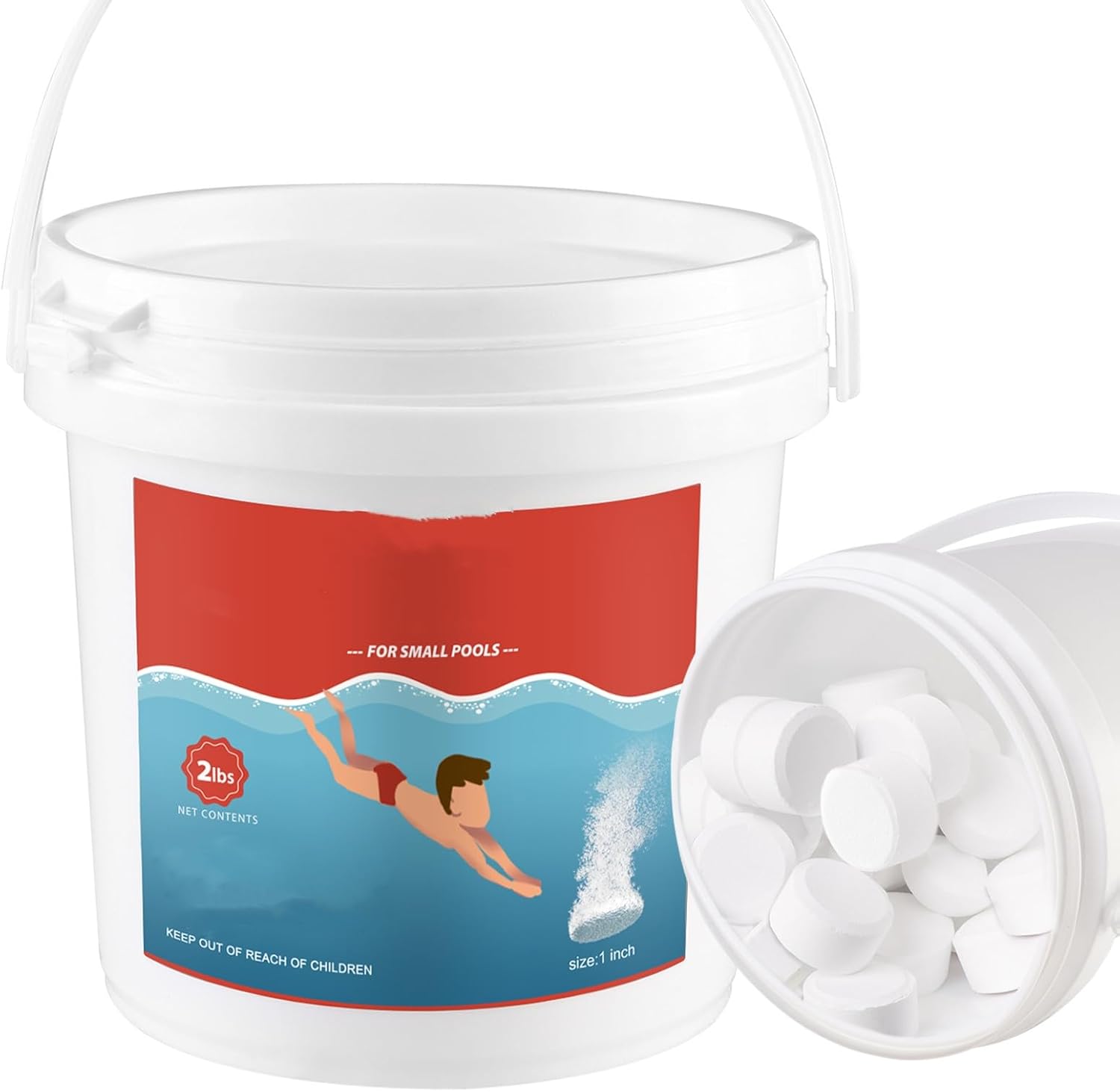 Hot Tub Chlorīne Pucks, 1 Inch Mini Pucks, Chlorine Tâblets for Hot Tub Spa Pool, 45 Pcs/ 2 Pounds Bucket (2 LB)