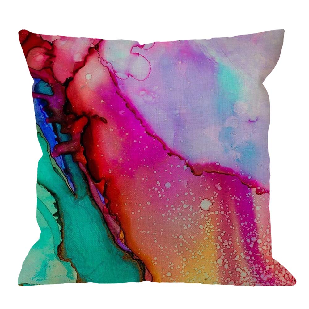 HGOD DESIGNS Pink Watercolor Marble Throw Pillow Cushion