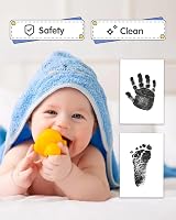 MOXTOYU Baby Hand and Footprint Kit 2 Clean-Touch Framed Photo Kit 6 Cards view 8