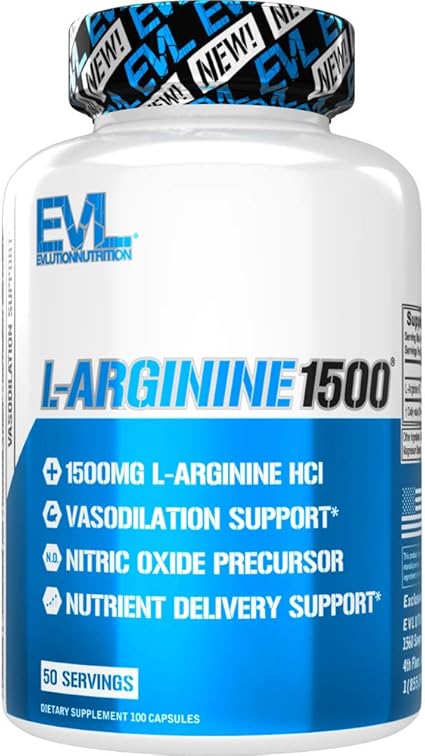 Amazon Com Evlution Nutrition L Arginine 1500 Mg Ultra Pure