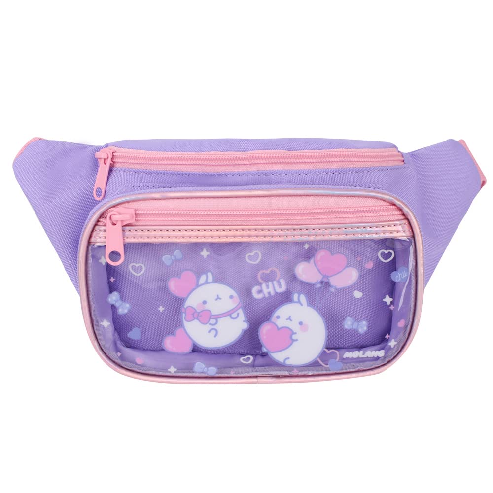 Waist Fanny Hip Pack Pouch Crossbody Waist Coin Purse Bag for Kids, Children, Girls, Boys (Molang LoveChu)