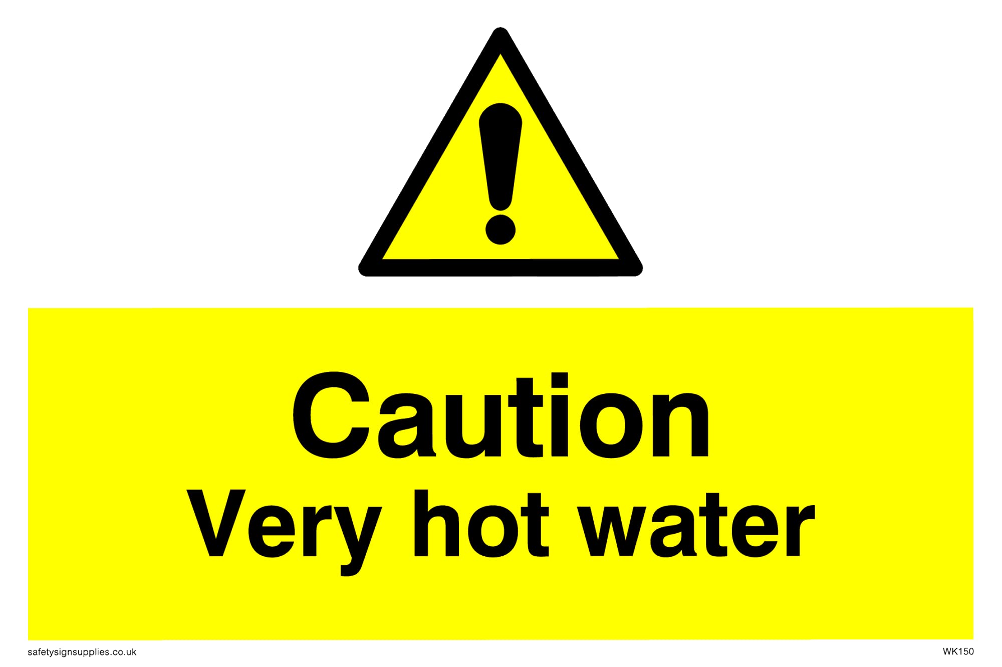 Pack of five - Caution Very Hot Water Sign - 150x100mm - A6L
