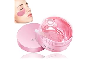 Eye Mask 60 pcs,Pink Collagen Under Eye Patches,Puffy Eyes and Dark Circles Treatments,Improve Reduce Under Eye Bags Smooth W