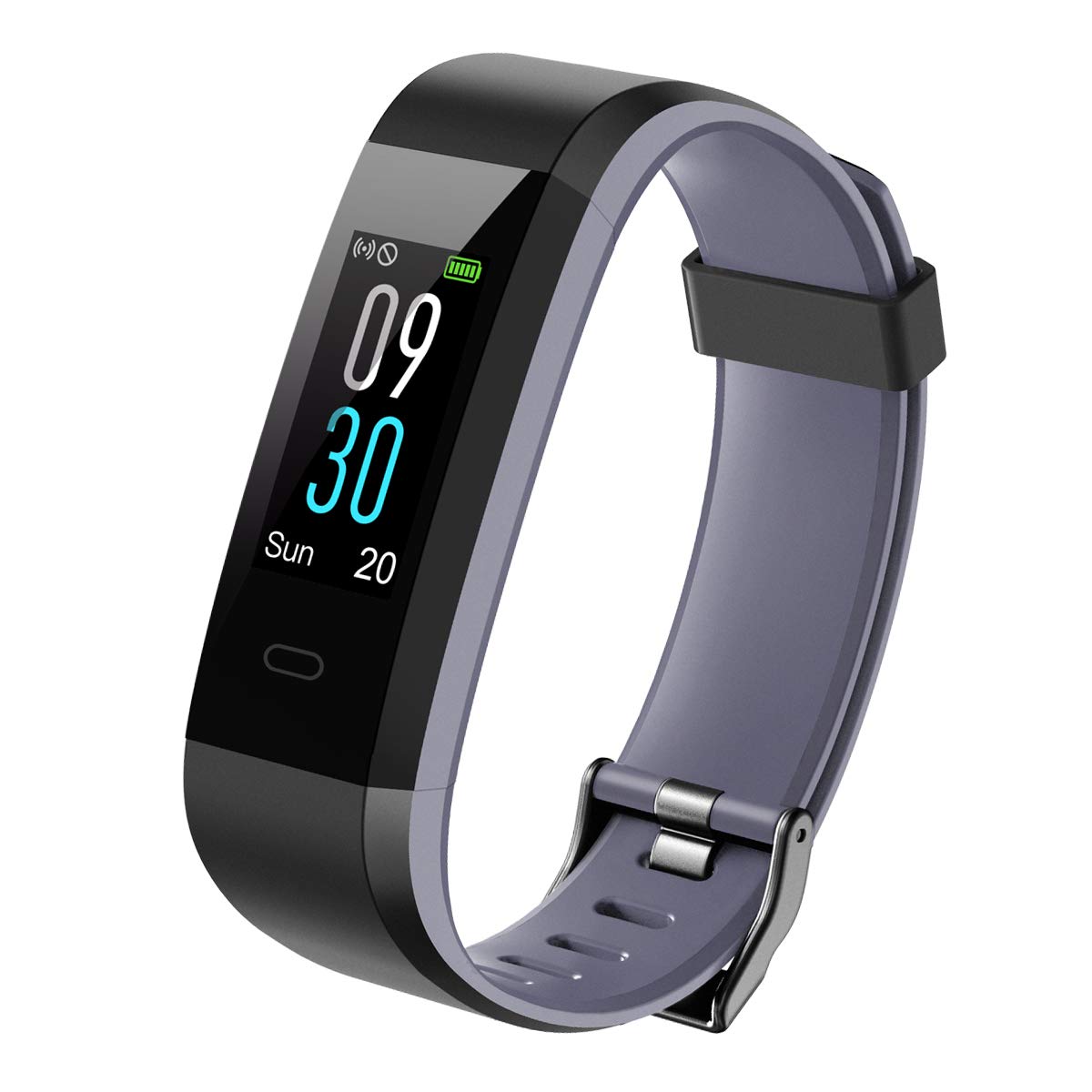 CHEREEKI Fitness Tracker [Latest Version], Color Screen Activity Tracker Smart Bracelet Waterproof IP68 Pedometer Watch 24-Hours Heart Rate Monitor/ 14 Sport Modes for Android & iOS (Black and Gray)