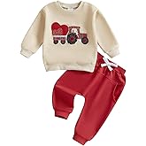 FYBITBO Toddler Baby Boy Fall Winter Clothes Sets Tractor Long Sleeve Shirt Tops Long Pants 2Pcs Sweatsuit Outfits Clothing