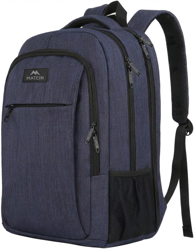 MATEIN 15.6 inch Travel Laptop Backpack Navy Blue USB Charging Anti Theft