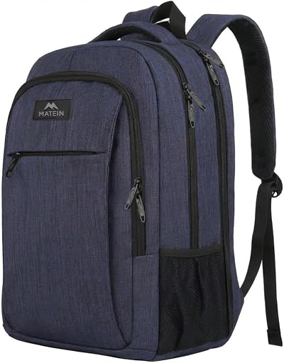 MATEIN 15.6 inch Travel Laptop Backpack Navy Blue USB Charging Anti Theft