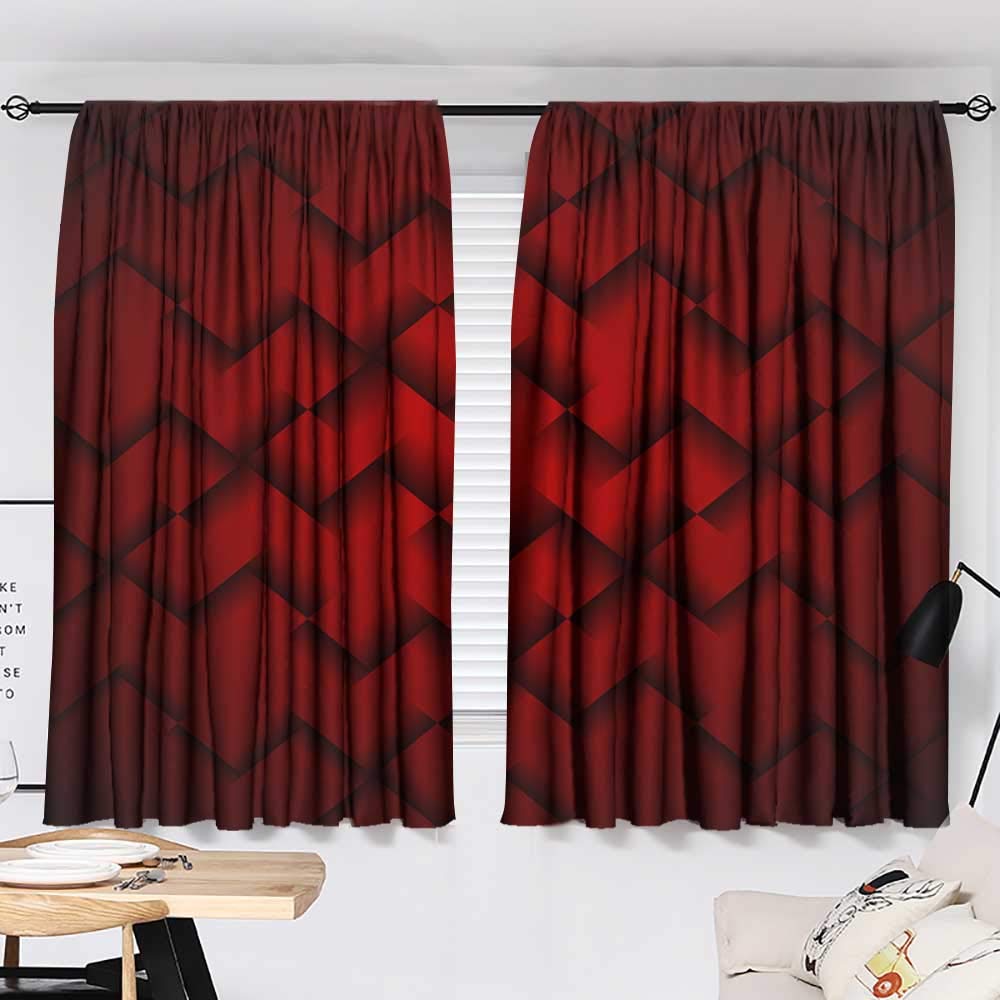 Amazon Com Hariiuet Tie Up Printed Blackout Curtain Red Geometric