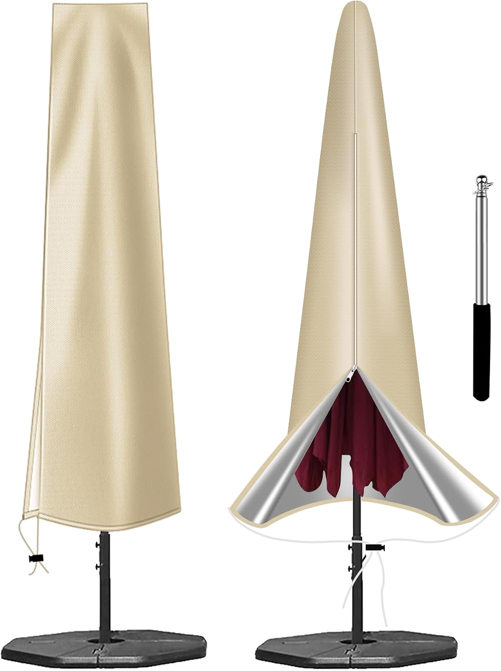 OKPOW Parasol Cover Waterproof Heavy Duty 2.5m-3m Umbrella Protect