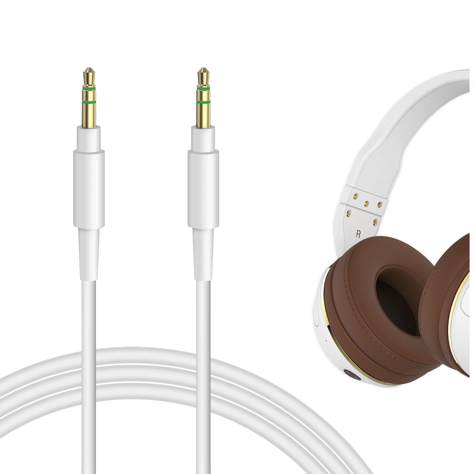 GEEKRIA Audio Cable Compatible with Skullcandy Hesh Evo, Crusher Evo, Crusher Wireless, Hesh 3, Hesh 2, Aviator, Venue, Mix Master, Riff 2, 3.5mm Aux Replacement Stereo Cord (4 ft / 1.2 m)