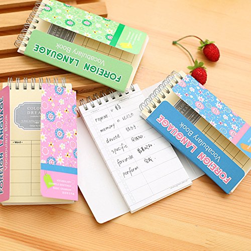 Katoot@ 4Pcs Cute Flower wordbook Kawaii plant vocabulary book Mini coil notebook Korean stationery office school supplies canetas - Thumbnail 3