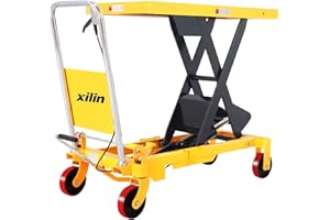 Xilin Platform Manual Hydraulic Lift Table Cart Single Scissor 39.4" Lifting Height 1760lbs Capacity Material Handling