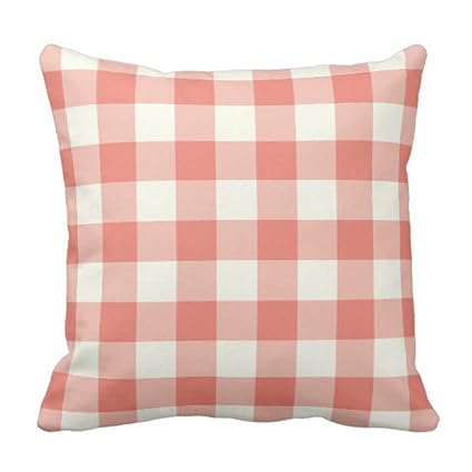 Amazon Com Emvency Throw Pillow Cover Colorful Buffalo Coral