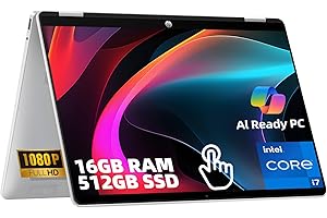 HP OmniBook 5 Flip x360 2-in-1 Touchscreen Laptop, 14" 2K IPS, Intel Core 7 150U, 16GB RAM, 512GB SSD, Copilot AI, IR Camera,