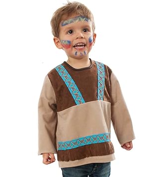 Kinderkostüm 'Indianer Kleiner Bär' Ureinwohner Eingeborene Amerika Wilder Westen Karneval Fasching Kindergarten Gr 86, 98 (9