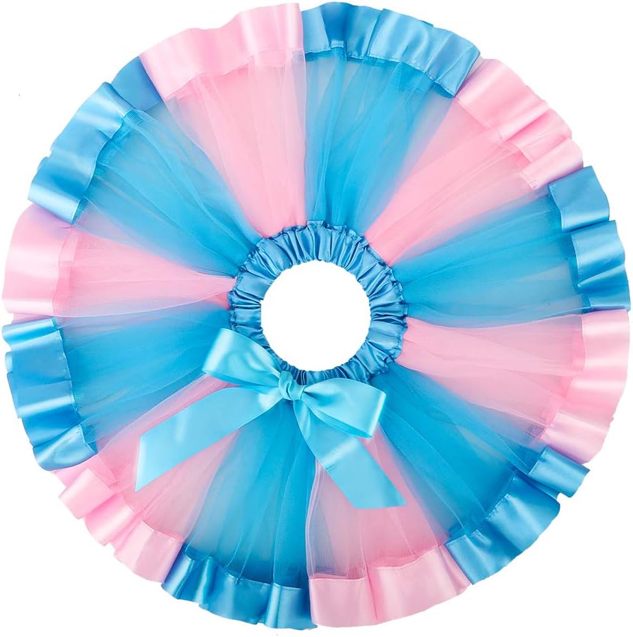 belababy Baby Girl's Tutu Skirt Rainbow Tulle Dress Up Infant Tutus Pleated Princess Christmas Halloween Eve Prom Party Dress (0-8years Old)