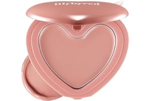 lilybyred Luv Beam Cheek Balm | Heart-Shaped Korean Cream Blush, Semi-Matte Finish, Long-Lasting, Blendable & Buildable, Soft Creamy Texture, Lightweight, Natural Flush, 0.12 oz.(12 Hearty Pink Beige)