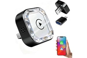 Wireless Carplay Adapter, 2026 Upgraded Mini Bluetooth Carplay Adapter for iPhone & Android Auto Compatible Cars (Black)