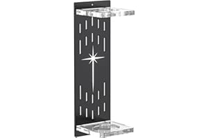 UoYeet Light Saber Wall Mount Holder, Acrylic Saber Sword Stand Display, Vertical Wall Mounted Light Saber Display Rack Compatible with Most Hilts, Black Base
