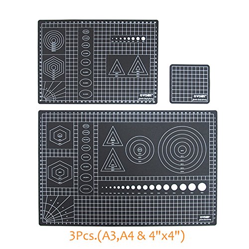 OWDEN 3Pcs. self healing double sided cutting mat set, The set of cutting board 3 sizes: A3（11.8