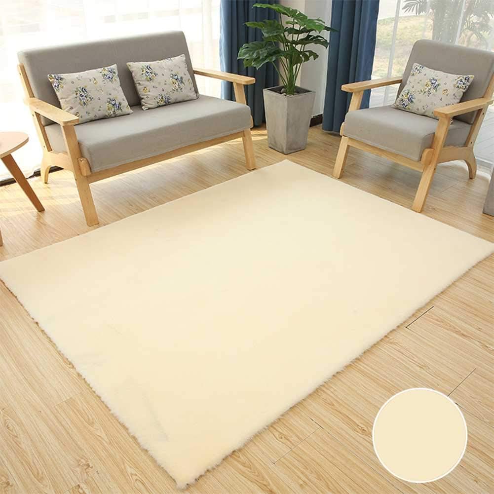 JYMDH Faux Sheepskin Area Rug Super Soft Faux Rabbit Fur Rug Fluffy Rug