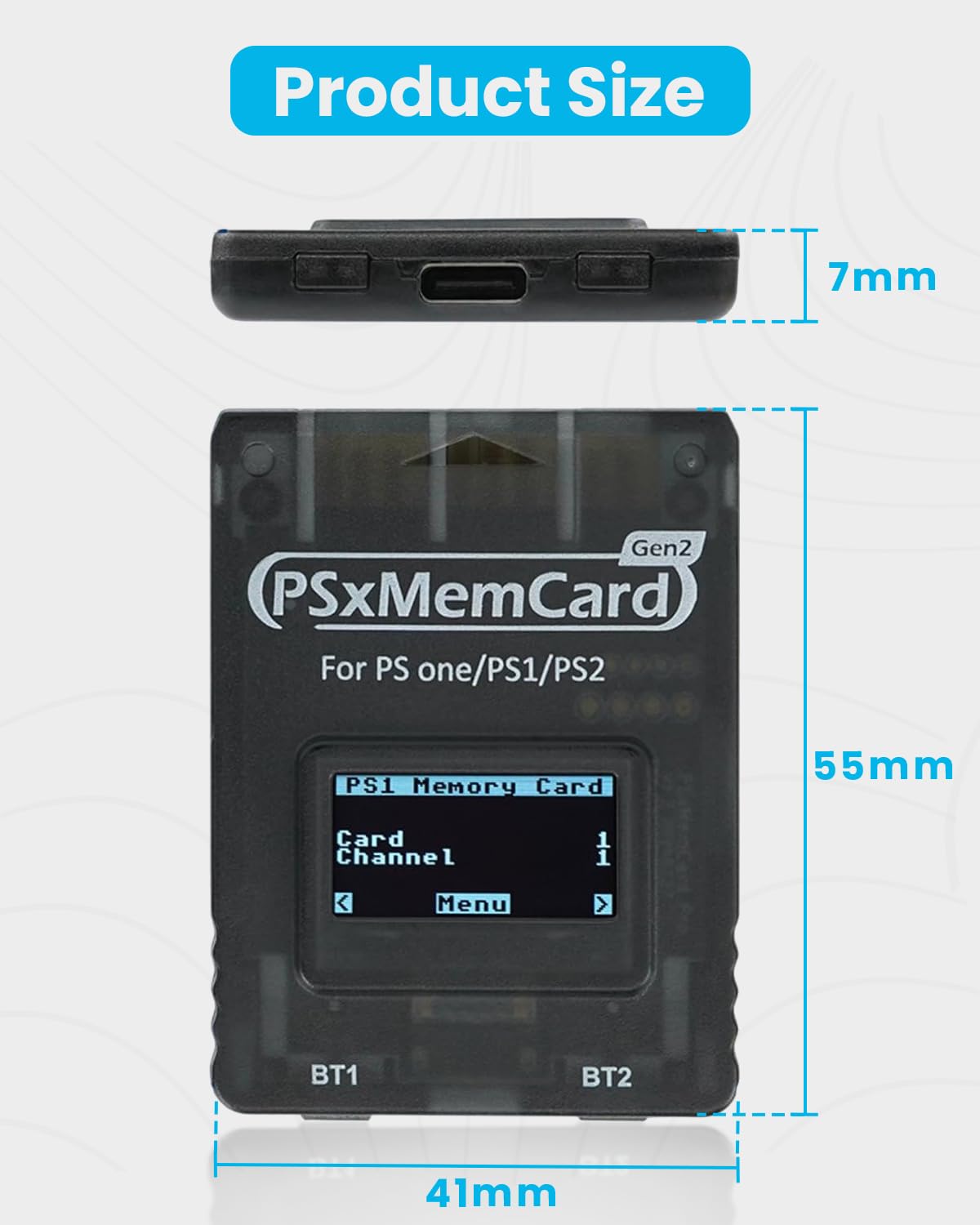 Guilekeys PSxMemCard Game Memory Card Compatible with PS2/PS1/PS One Console, 8GB MicroSD Card Include, Supports Firmware Upgrade, Unlimited Storage and Sd2psXtd, High Speed