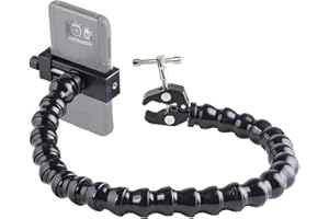 MOGO ModularHose Assistive Technology Phone Holder with Compact Mini Clamp, Mounts to Round Tubes up to 1.5" Diameter, 24 Inc