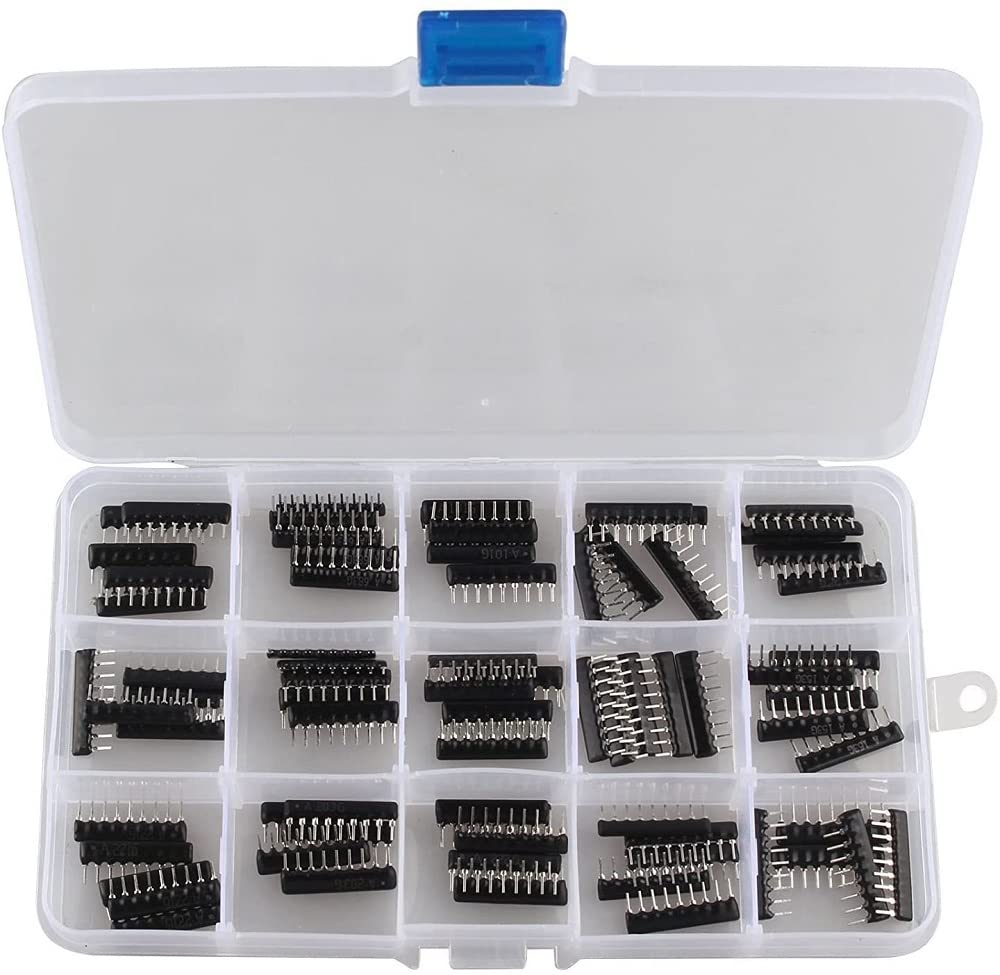 Fasizi 75PCS 15Value 2.54MM Resistor Network Single 9Pins Bussed Type Assortment Kit 100 Ohm-100K ohm