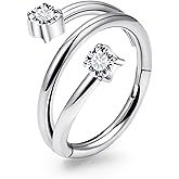 Vsnnsns Astm F136 Titanium Nose Rings Hoops 20G 18G 16G Tragus Daith Rook Helix Cartilage Conch Earrings Hoops Nose Rings Snake Bite Lip Rings Labret Piercing Jewelry Hoops For Women Men