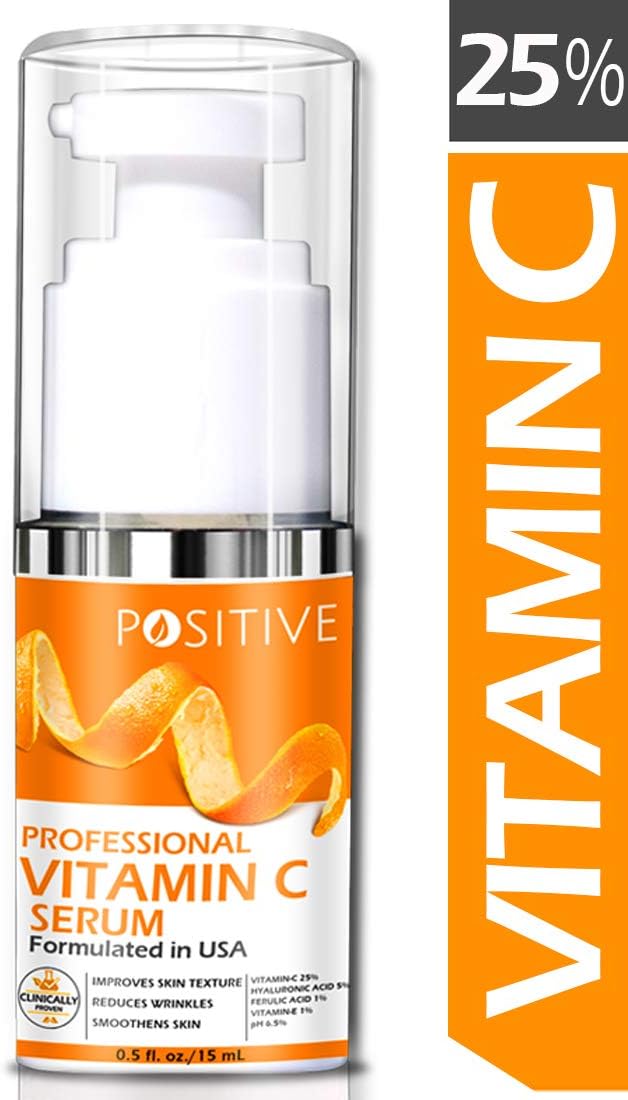 POSITIVE Vitamin C Serum 25%, Hyaluronic Acid acid, Collagen Peptide |15mL