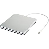 Oulin External CD DVD Drive USB C CD DVD Burner/Writer Slim Portable Slot in CD DVD Reader for MacBook Pro/Air/Mac/Laptop/Windows10 (Sliver)