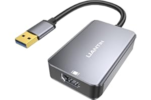 UANTIN USB to HDMI Adapter 1080p@60Hz (Aluminum & Braided Nylon Cable) USB-A 3.0 Male to HDMI Female Converter for Windows 7/8/10/11 and MacOS for Multiple Monitor- Driver Required Only One