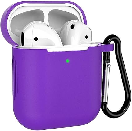 Amazon Airpods ケース Fitrom Apple Airpods 第1 2世代に適用 6 In 1 Tpu ケース 保護イヤーフックのペア カラビナ 紛失防止ストラップ レザー収納袋 Airpods時計バンドホルダー 全面保護カバー 耐衝撃 防塵 軽量小型 Airpods Case 紫の Fitrom 家電 カメラ