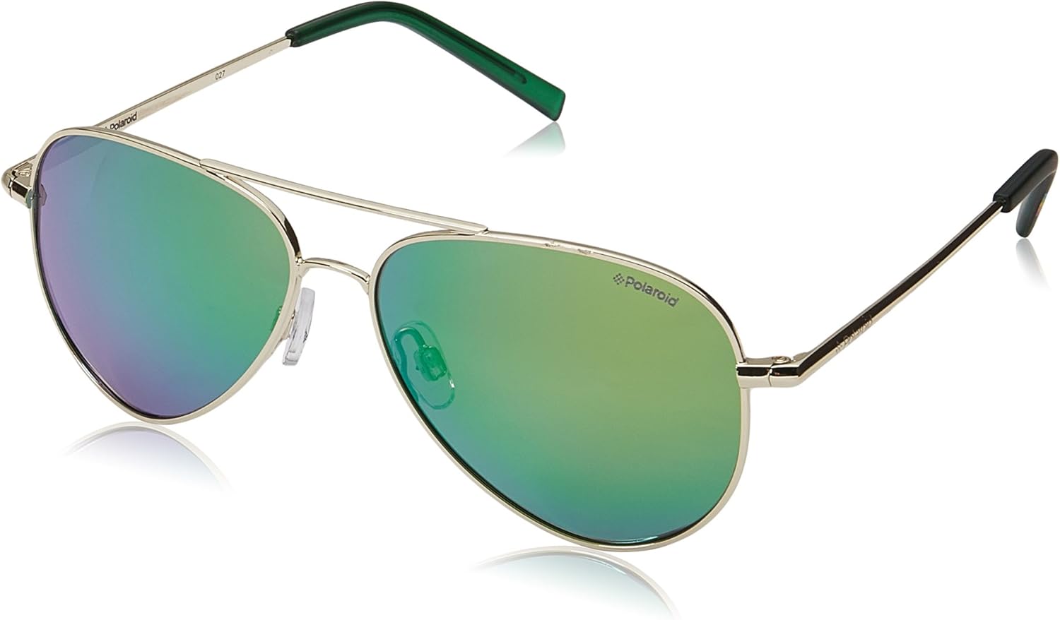 Polaroid Sunglasses PLD8015N Polarized Aviator Sunglasses, Gold/Green