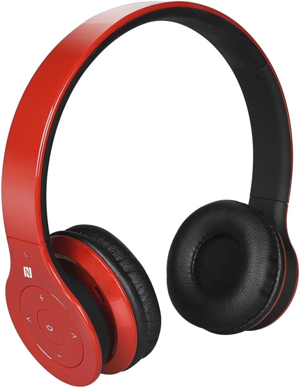 Alpha Digital BH-530-R Bluetooth Headphone with Soft Fit Ear Covers, Built-In Microphone, Red