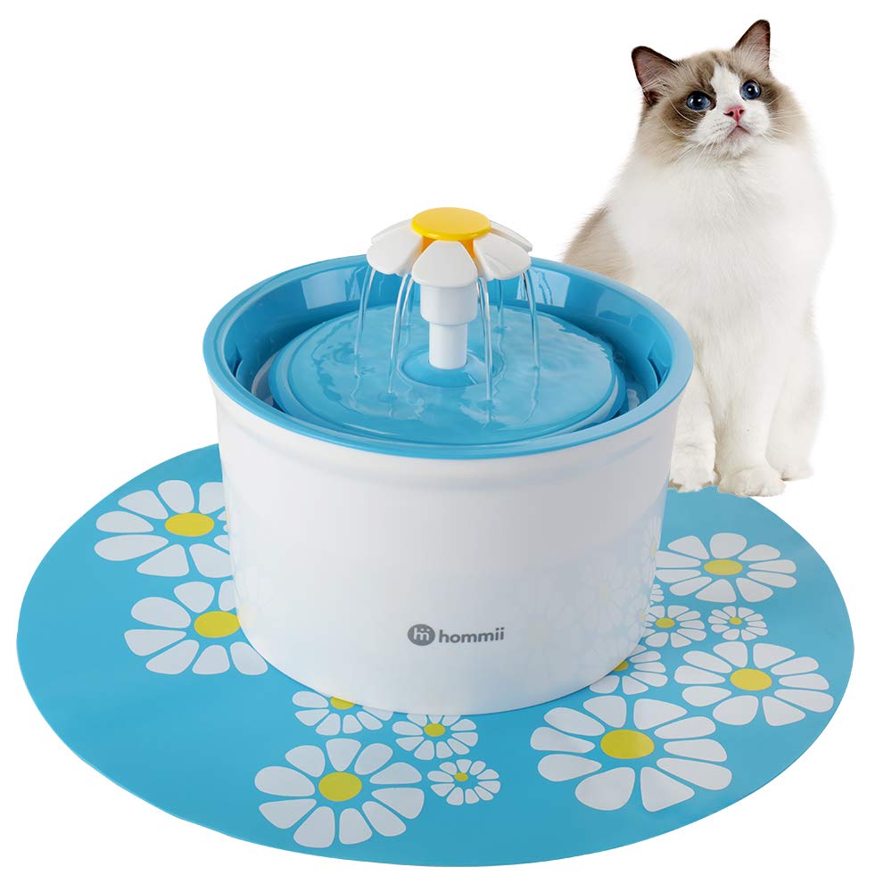 Hommii Pet Drinking Water Fountain, 1.6 Liters Flower Style Designed Pet Fountain with Super Quiet Pump and Replaceable Filter, Automatic Electric Water Dispenser for Cats and Dogs