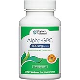 DOCTORS' PREFERRED Alpha GPC Supplement - Premium Formula. 600 MG/Serving, 60 Vegan Capsules, 30-Day Supply