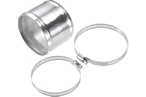 X AUTOHAUX OD 4" 102mm Length 3" 76mm Aluminum Alloy Tube Intercooler Pipe Straight Air Intake Tube with 2 Clamps Silver Tone