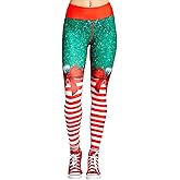 Pincutee Women's Funny Printed Ugly Christmas Leggings Soft Stretchy Holiday Tights(Xmas-9,2XL/3XL)