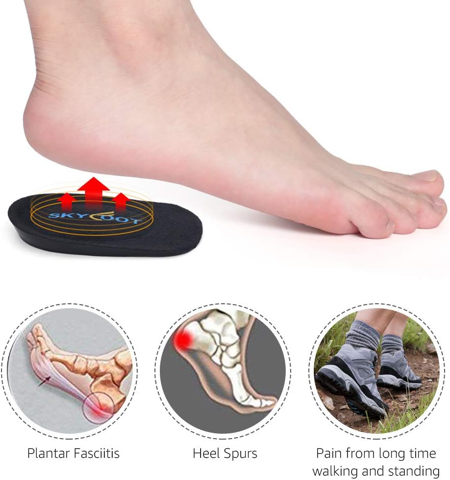 Skyfoot’s Heel Cups, Gel Heel Cushions for Plantar Fasciitis, Heel Pain, Bone Spur, Shock Absorbing, Achilles Pain and Leg Length Discrepancy(Medium - Women's 6-9|Men's 5-8): Health & Personal Care