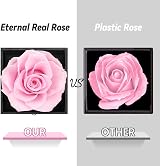 ADAZ Preserved Real Rose Gift Box with I Love You Necklace Handmade Eternal Rose view 2