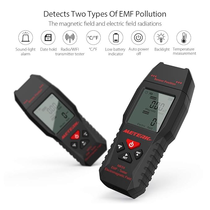 Amazon.com: Meterk EMF Medidor de campo eléctrico y campo ...
