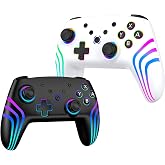 Switch 2 Controller 2 Pack, RGB Switch Controllers for Nintendo Switch/Switch 2/Lite/OLED/Windows, Wireless Switch 2 Pro Controller with Wake up/6-Axis Gyro/Dual Vibration/Turbo/Screenshot